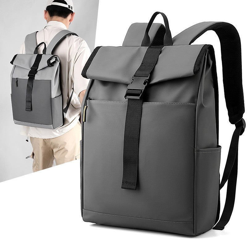 Roll Top Laptop Backpack Multifunctional Expandable Clothing Casual Daypack for Men Women Adjustable Capacity 17-20L(Black)