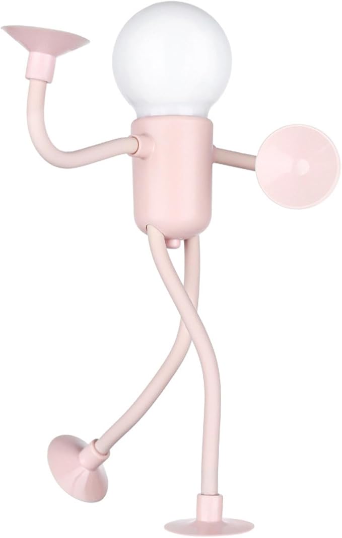 Creative fun funny button battery lamp decoration vacuum adsorption mini night light for Boys Girls Room, DIY Table Top Decorative Night Light for Bathroom Hallway Kitchen
