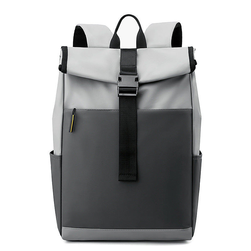 Roll Top Laptop Backpack Multifunctional Expandable Clothing Casual Daypack for Men Women Adjustable Capacity 17-20L(Black)