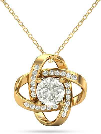 14k or 18k Gold Plated Love Knot Necklace Yellow Gold Finish Pendant Necklace Gift for Women Women's Jewelry Gift for Wife, Daughter, Granddaughter or Mom