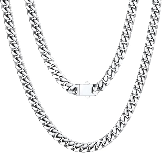 14k Gold Plated or Silver Cuban Link Chain for Men 5mm Miami Chains for Men