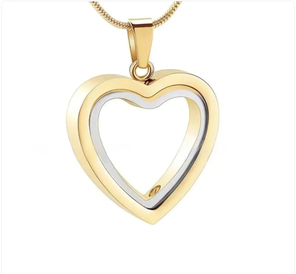 Heart-Shaped Memorial Necklace Glass Cremation Jewelry Necklace for Ashes Heart Memorial Locket Stainless Steel Keepsake Urn Ashes Pendant