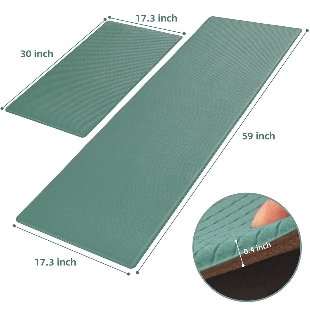 17.3 x17.3 x 59 inches Kitchen Floor Mat Two-piece Set Of Non-slip, Waterproof And Easy To Scrub For Home, Kitchen