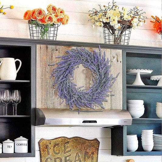 Artificial Wreath Door Trim Large Lavender