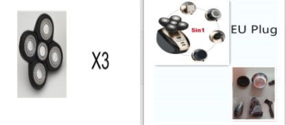 5-Blade Electric Shaver for Men, USB Rechargeable, Rotary Head with Wireless Charging, Ergonomic Design, Gold/Black