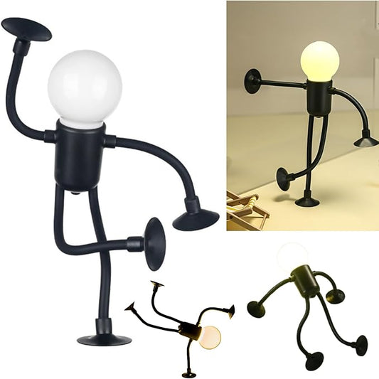 Creative  fun funny button battery lamp decoration vacuum adsorption mini night light  for Boys Girls Room, DIY Table Top Decorative Night Light for Bathroom Hallway Kitchen