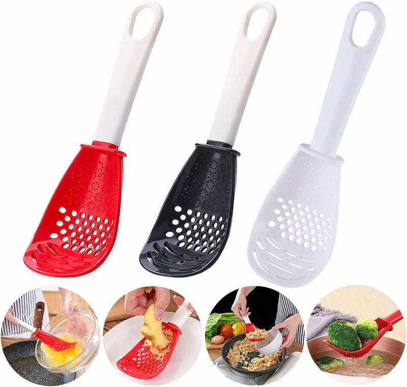 Multifunctional Slotted Spoon Grinding Cooking Spoon
