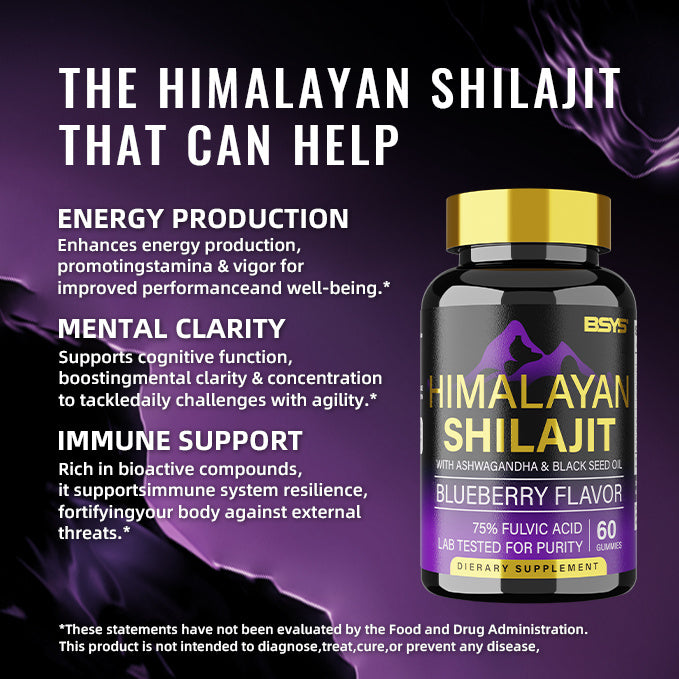 BSBY PREMIUM SHILAJIT GUMMIES TAKE 1 PER DAY 60'S