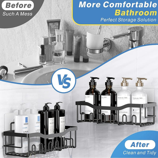 Adhesive Shower Caddy, Stainless Steel  No Drilling