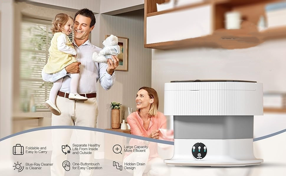 Portable Washing Machine,10L, Foldable Washer,3 Modes.  Suitable For Apartments, Dorm Rooms, Camping. Travel