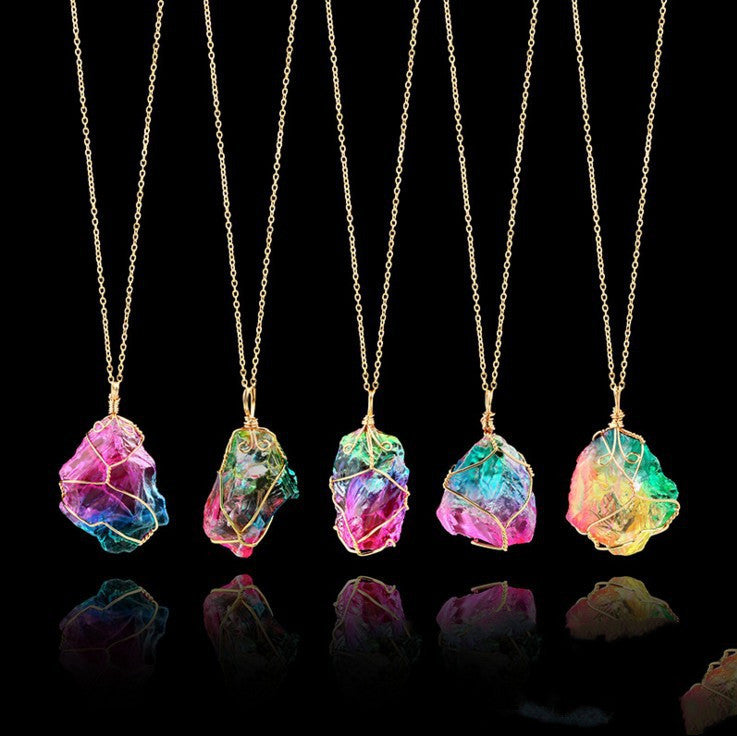Stone Rough Crystal Pendant Transparent
