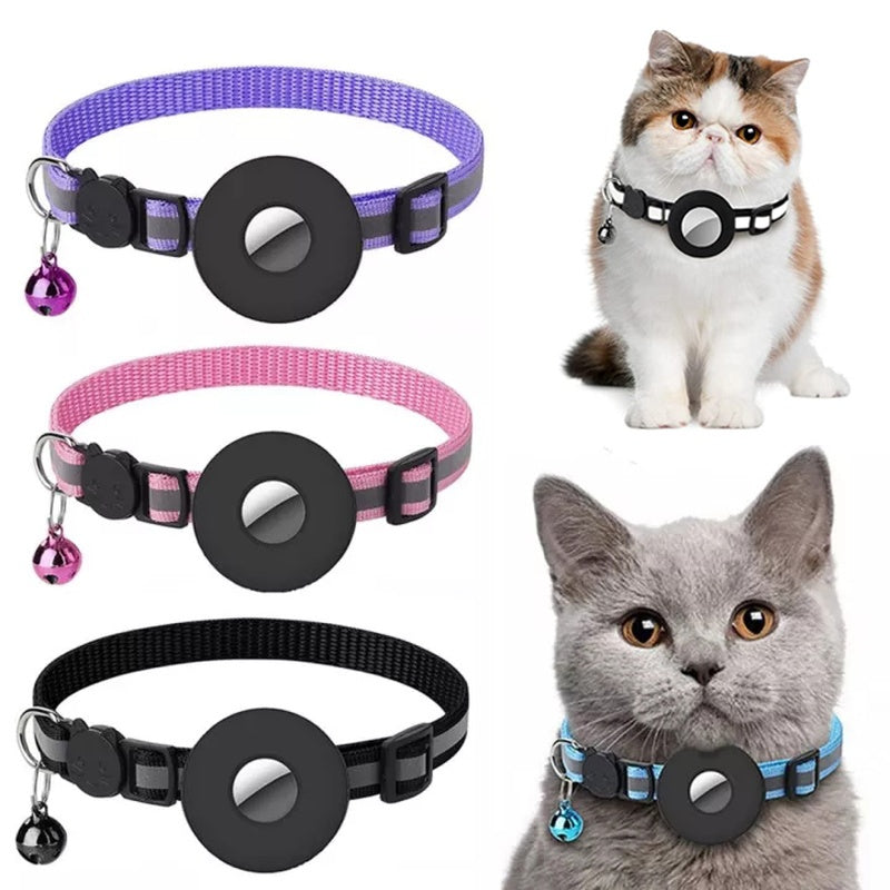 Reflective Waterproof  Detatchable Airtag Holders Cat Dog Kitten Puppy Nylon Collar