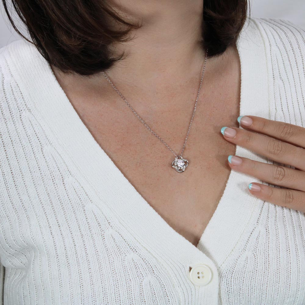 14k or 18k Gold Plated Love Knot Necklace Yellow Gold Finish Pendant Necklace Gift for Women Women's Jewelry Gift for Wife, Daughter, Granddaughter or Mom