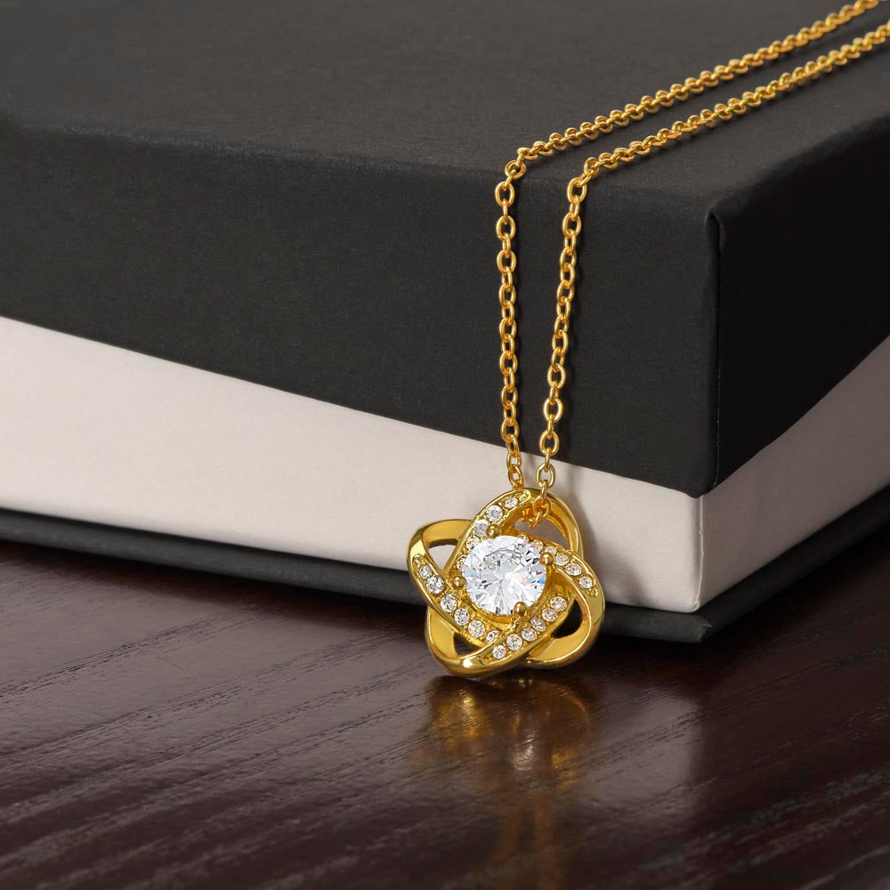 14k or 18k Gold Plated Love Knot Necklace Yellow Gold Finish Pendant Necklace Gift for Women Women's Jewelry Gift for Wife, Daughter, Granddaughter or Mom