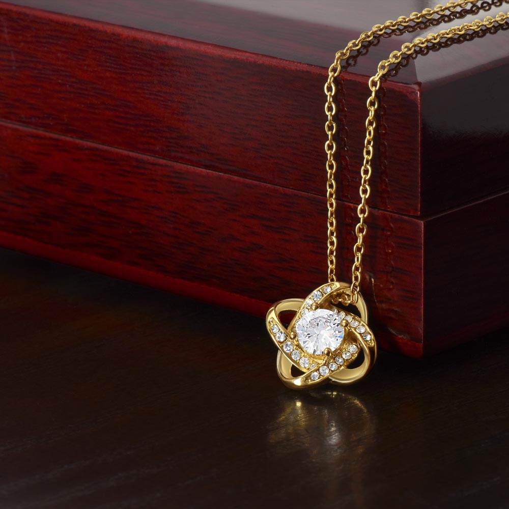 14k or 18k Gold Plated Love Knot Necklace Yellow Gold Finish Pendant Necklace Gift for Women Women's Jewelry Gift for Wife, Daughter, Granddaughter or Mom