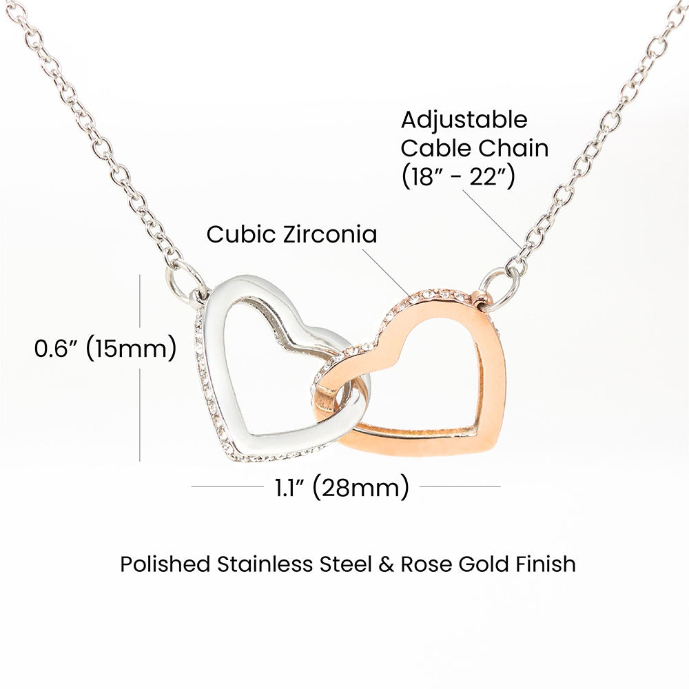 14k gold plated Interlocking  Hearts  Necklace