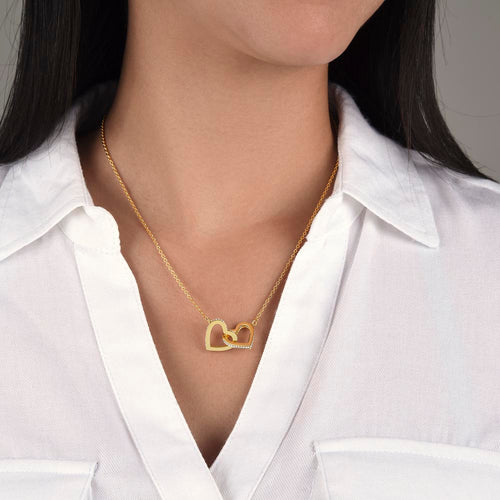 14k gold plated Interlocking  Hearts  Necklace