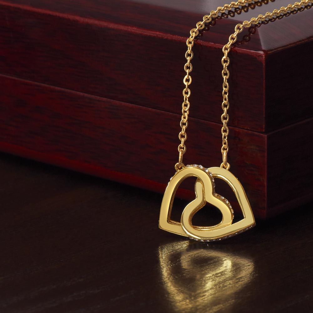 14k gold plated Interlocking  Hearts  Necklace