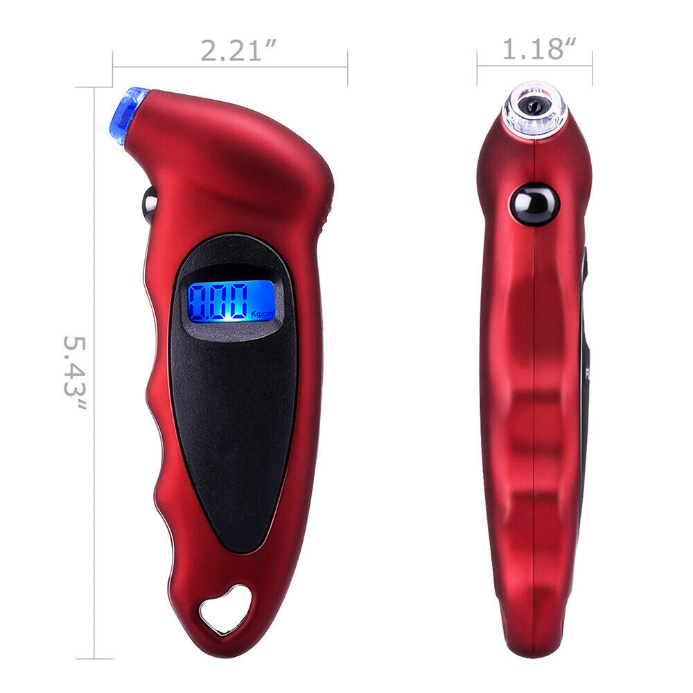 Digital Tire Pressure Gauge 150PSI with Backlight LCD, Black