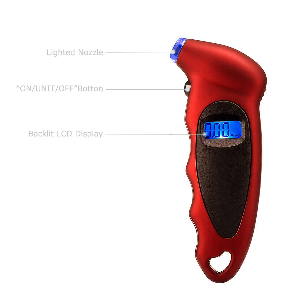 Digital Tire Pressure Gauge 150PSI with Backlight LCD, Black