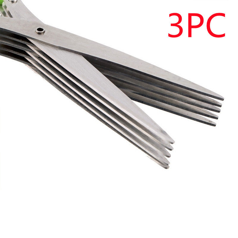 Multifunctional Multi-layer Green Onion Scissors, Stainless Steel