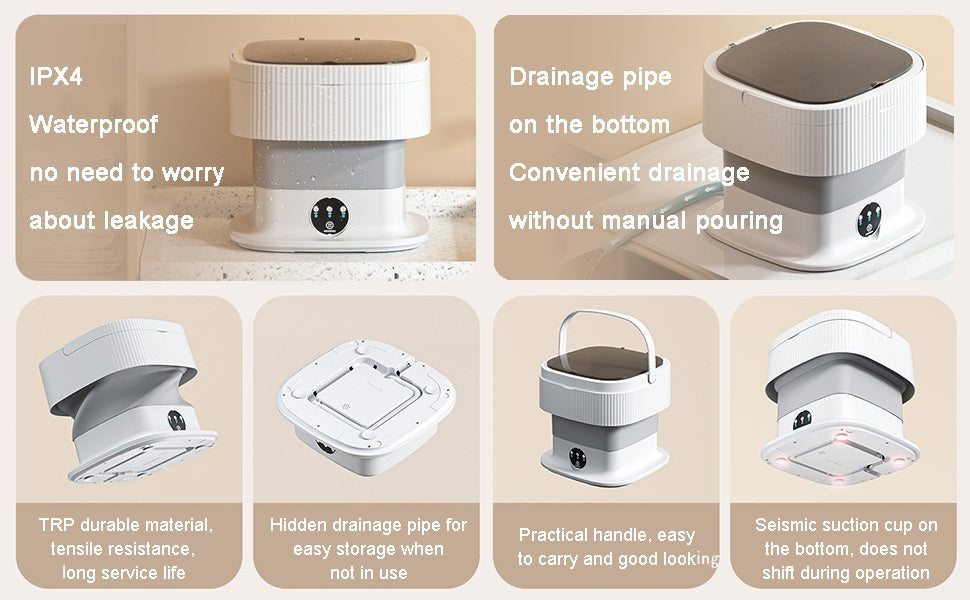 Portable Washing Machine,10L, Foldable Washer,3 Modes.  Suitable For Apartments, Dorm Rooms, Camping. Travel