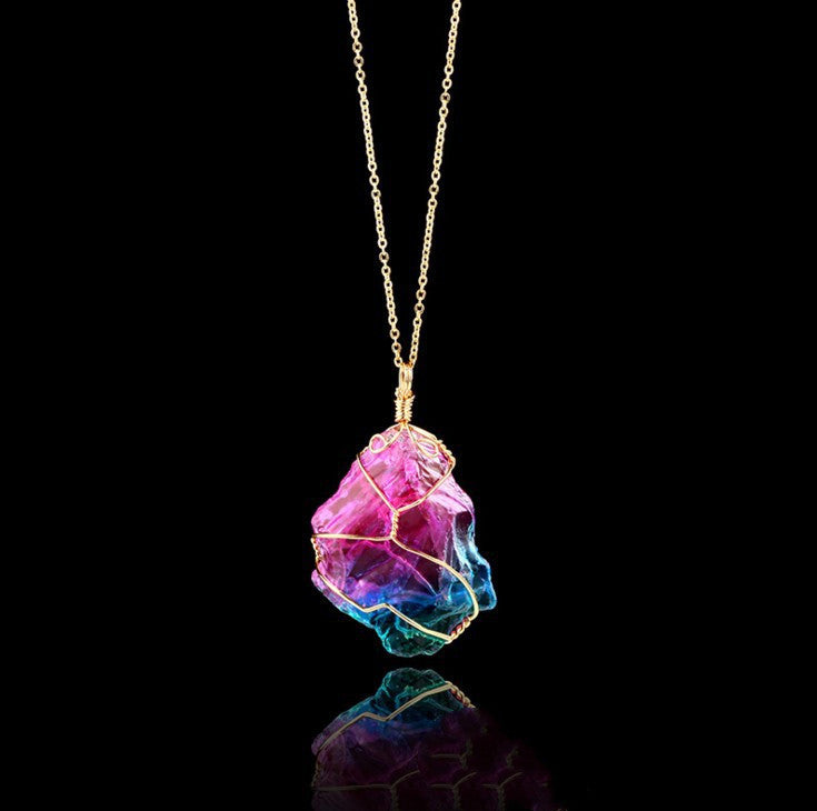 Stone Rough Crystal Pendant Transparent