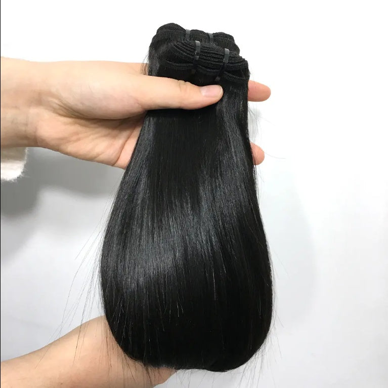 Raw Indian Cuticle Aligned Hair Extensions, Straight Weft, No Tangling, No Shedding, From A Donor Wave Style