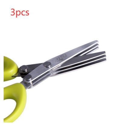 Multifunctional Multi-layer Green Onion Scissors, Stainless Steel