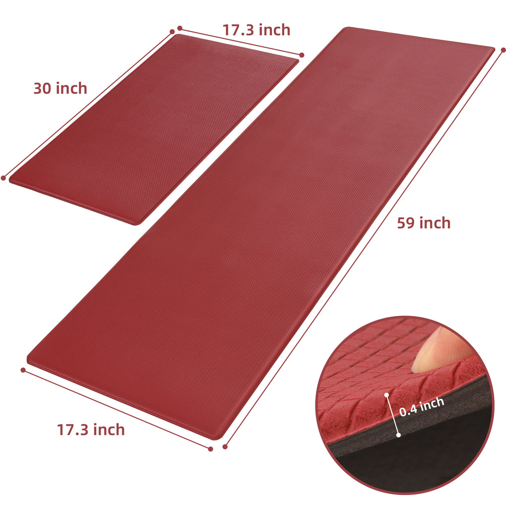 17.3 x17.3 x 59 inches Kitchen Floor Mat Two-piece Set Of Non-slip, Waterproof And Easy To Scrub For Home, Kitchen