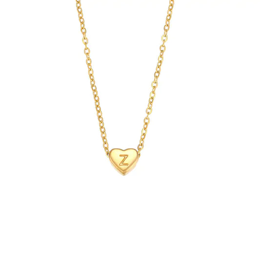 Initial Heart-Shaped Pendant Necklace