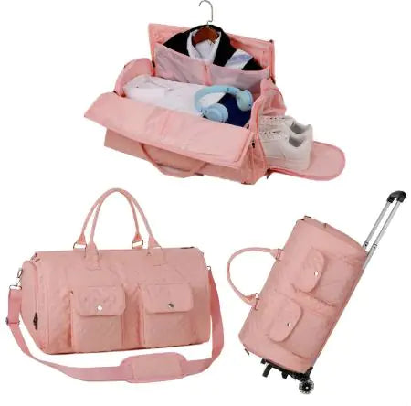 Quilted Polyester Travel Duffel Bag